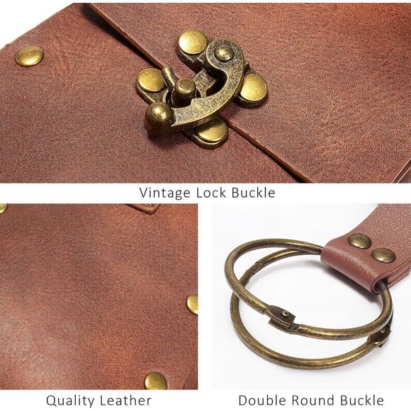 Brown 3Bottle-New Leather Belt Pouch Waist Bag Medieval Phone Holder GearFX - Picture 5 of 9